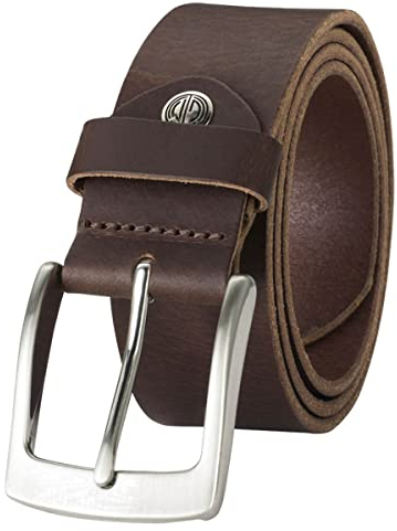 LINDENMANN Leder-Gürtel Herren 40 mm breit, Gürtel Herren Vollrindleder dunkelbraun, Größe/Size:100, Farbe/Color:braun