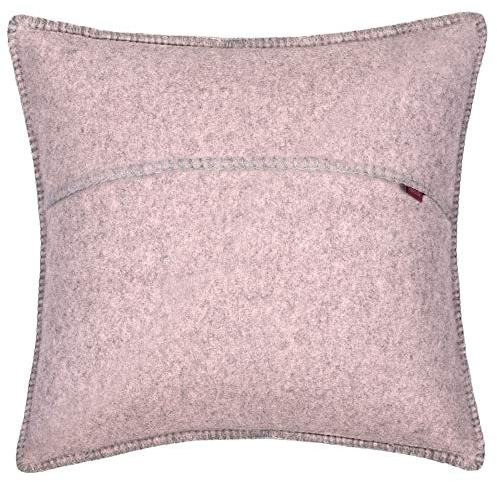 Soft-Wool-Kissenbezug – mit Häkelstich – weiche, hochwertige Sofa-Kissenhülle aus Naturmaterialien – 40x40 cm – 310 rose – von ’zoeppritz since 1828’