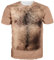Loveternal Unisexe Petto Peloso T-Shirt Motif 3D Imprimé Casual Manches Courtes Tee Shirt L