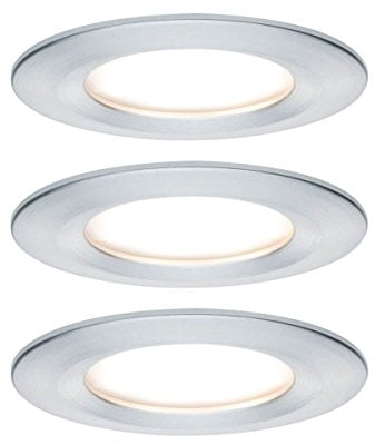 Paulmann 93498 Einbauleuchte LED Coin Nova rund 6,5W Alu 3er-Set starr 3-Stufen-Dimmbar IP44 spritzwassergeschützt