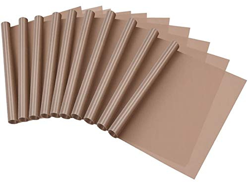 selizo 10 Stück Teflon-Blätter für Wärmepresse, wiederverwendbares Backblech, antihaftbeschichtet, 30,5 x 40,6 cm, Backpapier, Teflon-Ofeneinlage für den Boden des Ofens, Backmatte, waschbar,