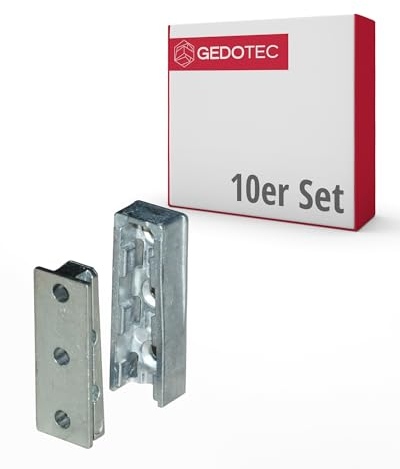 Gedotec El conector para muebles oculta el cuerpo de la cama metal sólido | Accesorio conexión colgante camas, muebles y construcción metálica | Capacidad carga hasta 250 kg - Paquete de 10 pares