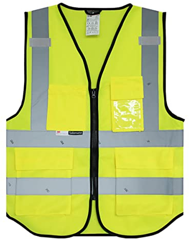 Salzmann Safety Vest - Reflective High Visibility Vest with Multiple Pockets - Made with 3M Reflective Material