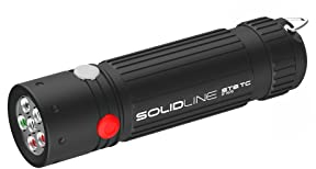 Solidline ST6TC, super helle LED Taschenlampe, 50 Lumen, 35m Leuchtweite, 70h Leuchtdauer, inkl. Mikrocontroller und Batterien, Outdoor