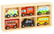 Woody Treasures Holzspielzeug Auto Set 6 Stück Holzautos Spielzeug mit Box Bunte Fahrzeug Spielzeug ab 3 Jahren Pädagogisch Spaß für Kinder Kleinkinder Vorschüler Mädchen Jungen