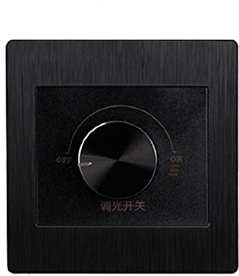 NGHSDO Light Switch Type Black Dimmer Switch Panel Wall 220v 450W Stepless Switch Dimmer Incandescent Lamp Light Switch Cover