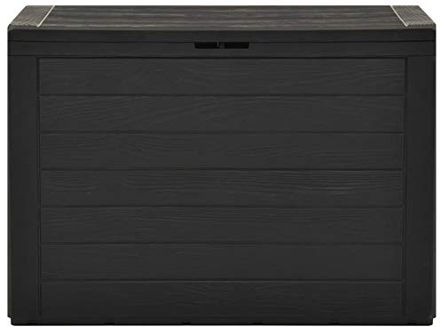 Festnight Auflagenbox Wasserdicht Sitzbank mit Stauraum Aufbewahrungsbox Auflagenbox Kissenbox Gartenbox Anthrazit 78x44x55 cm