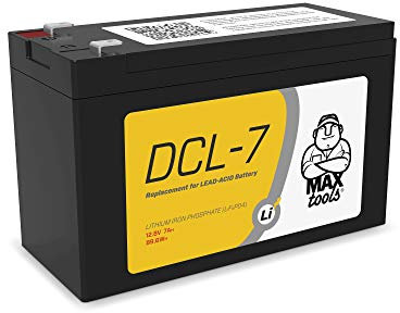 MAXTOOLS DCL-7 12V Cyclical-use Lithium Battery, LiFePO4 Cells, 8Ah, 89.6Wh, Over 3,000 Cycles at 80% Residual Capacity, Lightweight and Safe