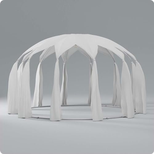 astreea® Igloo Baldachin | XL | Aerospace Aluminium Pavillon, LED-System, Piquestoff wasserabweisend, Gartenzelt, Knopfdrucksystem, Gartenpavillon, 16 Pers. Blasenzelt wetterfest, Bubblezelt Ø 4.84 m