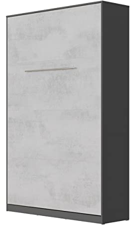 SMARTBett Schrankbett Standard 90x200 120x200 140x200 160x200 Bettschrank Wandbett Anthrazit/Beton 120 Vertikal