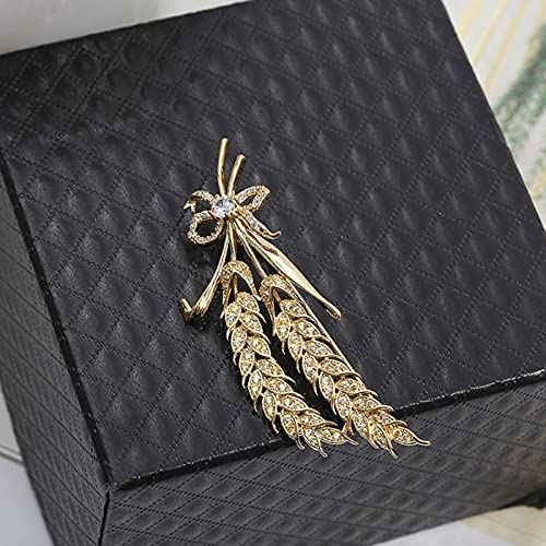 hcma Broche en Or Zicon pour Broches de blé pour Femmes Bijoux vêtements écharpe Boucle vêtement Accessoires Bijoux de Mode Cadeaux de gemme