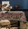 Lanqinglv Bohemian Tischdecke 140x260cm Abwaschbar Baumwolle und Leinen Tischtuch Rot Bunt Vintage Tischdecke Rechteckig Gartentischdecke Küchentischabdeckung für Speisetisch