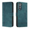 Trugox Handyhülle für Samsung Galaxy S21 FE 5G / S21FE Hülle Klappbar Klapphülle mit Kartenfach Handytasche Handy Schutzhülle Tasche Leder Wallet Flip Case Slim Book Cover - Blau Grün