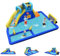 GOPLUS Castillo hinchable de tela Oxford con tobogán y pistola de agua, zona de juegos acuática con entretenimiento múltiple, ideal para niños mayores de 3 años (sin soplador)