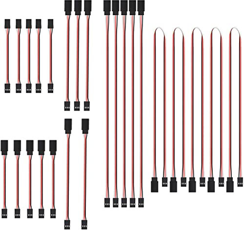 RUNCCI -YUN 25 pcs RC Servo Verlängerungskabel,JR Servoverlängerung,Servokabel,Servokabel 3 Pin Kabel ,JR Stecker Verlängerung,5 Sizes (19.7'', 11.8'', 5.9'', 3.9'')