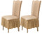 Qubjus Stuhlhussen für Esszimmer Satz von 2 Stretch Stuhl Slipcover mit Rock abnehmbar waschbar Küche Stuhl Protector Cover Set für Haus, Party, Hochzeit(Beige, 2Stück)