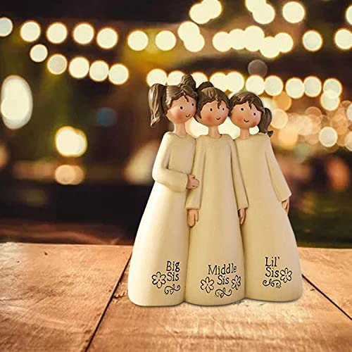 Celebrating Friendship Gifts,Memorial Friendship Sisters Friends Sculpture Decoration,We'll Be Friends Angels Figurines Forever My Friend Sympathy Gifts for Women Girls (C)