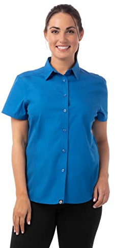 Chef Works Women's Universal Cook Shirt Button, Blue, X-Large