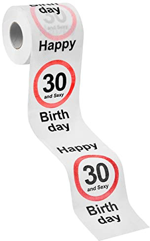 Balinco Toilettenpapier Geschenk, Klopapier Happy Birthday Deko, Lustige Geschenkideen zum Geburtstag, Geburtstagsgeschenk für Frauen/Männer, 250 Blatt (30)