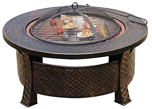 Feuerstellen Outdoor Holzbefeuerte Feuerstelle Lagerfeuer Holzbefeuerte Terrasse Kohlegrill Feuerstelle für Außengrill Holzkohle rauchfreier Grill mit Funkensieb Schürhaken mit Abdeckung BBQ