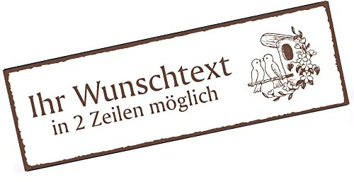 Door Sign Bird House with Birds Name Plate Personalised with Engraving 150 mm x 50 mm Self-Adhesive