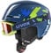 uvex viti Set - Leichter Skihelm & Skibrille für Kinder - individuelle Größenanpassung - beschlagfrei - Blue Puzzle - 46-50 cm