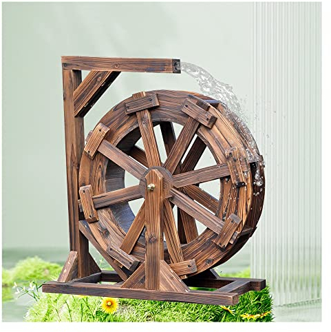 Fontana da Giardino Fontana con Ruota Idraulica Decorazione Design in Legno Fontana Feng Shui Ruote Cortile Decorativo per Esterni, 20/30/50/60/80/90CM Fontana con Ruota Idraulica Vintage ( Size : Dia