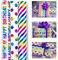 ZYOOO 3 Rouleaux (43cm X 3m par Rouleau) de Rouleau Papier Cadeau Anniversaire Coloré pour l'emballage de cadeaux