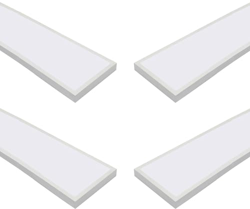JANDEI - Pack x4 Panneau plafonnier LED de surface rétro-éclairé 120 x 30 cm, puissance 60 W, 5 000 lumens, cadre blanc, driver inclus... (Blanc Froid 6000k)