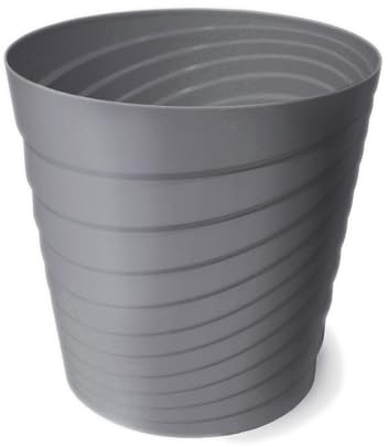 VERDENIA Swing Pot de Fleurs, léger, pour l'intérieur et l'extérieur, résistant aux intempéries, Beau Design ondulé, Plastique de qualité supérieure, 18 x 18 x 17 cm, Gris