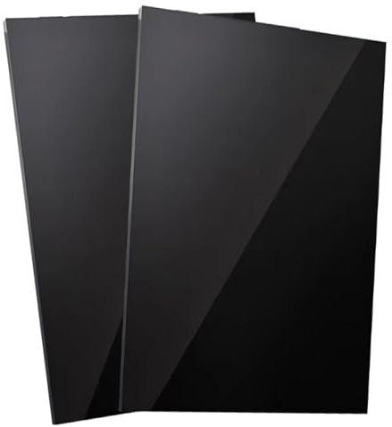 Lot de 2 plaques acryliques A3 - Noir - 42 cm x 29 cm - Plaque en plastique acrylique de 2 mm d'épaisseur - Pour décoration, affichage, cadre photo, peinture