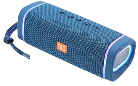 Teksome LED-Funklautsprecher, tragbarer kabelloser Lautsprecher,Wiederaufladbarer staubdichter Außenlautsprecher | Kleine Kratzfeste Lautsprecher, Tiefe Basslautsprecher mit 1200-mAh-Akku für