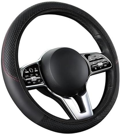 ZLxsmy Coprivolante Auto per Hyundai i10 i20 i30 i40 ix20 ix25 ix35 ix55 HB20, Copertura del Volante in Microfibra Morbida, Deluxe Durevole, Accessori Morbidi Anti-Scivolo Traspirante,Black