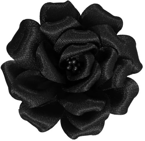 Mecool Rose Hair Clip for Weddings Brooch Corsage Hair Head Clip on Flowers for Hair Jewellery Barrette Hair Decorations for Women Accessories | Hair Clips Girls-Black