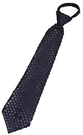 Lilinzhi Unisex-Pailletten-Krawatte mit Glitzer, verstellbarer Reißverschluss, vorgebundene Krawatte, für Cosplay, Party, Kostüm, BK, One size