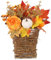 Cesto di ghirlanda autunnale, 11.8x13.4 ghirlanda della porta autunnale con fiore di peonia, zucca, foglie di acero e bacche, ghirlande cestino autunnali appeso per porta d'ingresso Ringraziamento Ha