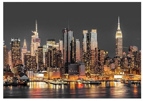 KunstLoft Tapete 'Nächtliche Skyline' 150x105cm Fototapete modern