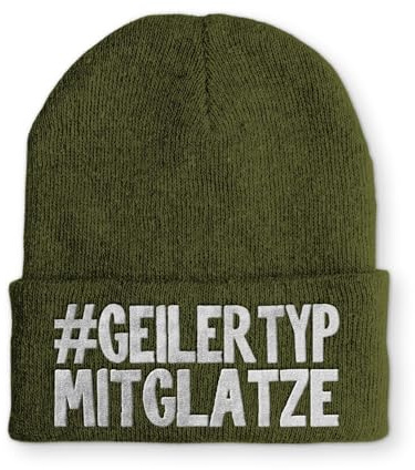 Beanie Geiler Typ mit Glatze Wintermütze Mütze mit lustigem Spruch