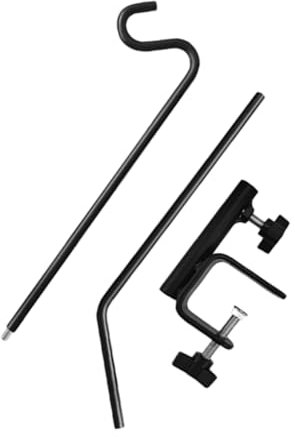 NULYLU Outdoor Hook Shepherds Hook for Bird Feeder Heavy Duty Deck Hook Deck Rail Hook Deck Bird Feeder Hanger for Railing Adjustable Deck Hook Clamp on Deck Hangers Fence