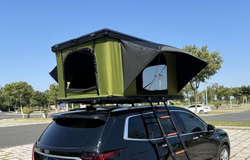 Autodachzelt Auto Dach Zelt, Vordach, Dachzelt Schwarz/Grün Hardcase Aluminium.