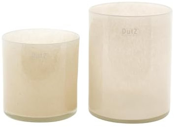 DutZ Cylinder C4 | beige | H 14 cm D 14 cm | mundgeblasenes Glas |modernes Design | Windlicht, Vase, Übertopf