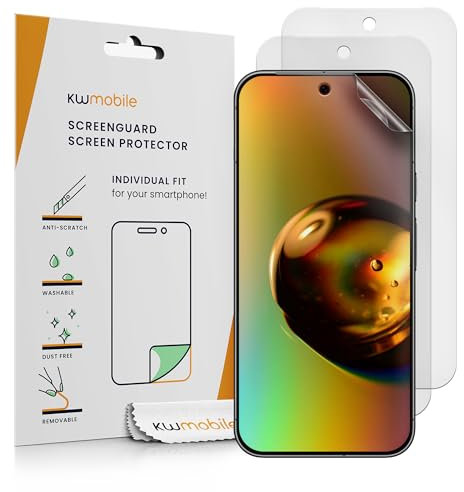 kwmobile 3X Film Protection Compatible avec Google Pixel 9 Pro - 3X Film de Protection d'Écran Mat pour Téléphone en Plastique