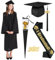 Matreeglam Abschluss Talar mit Doktorhut, 2025 Abschluss Robe, Schwarz Graduation Robe, Quaste 2025, Uni Abschluss Kleid für Hochschule/Abitur/Bachelor/Master Abschlussfeier, Unisex (schwarz, M)