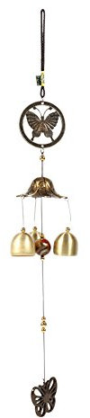Windspiele für den Außenbereich, Schmetterlings-Windspiel, kleine Gartenglocken aus Metall, Schmetterlingsglocken, Glockenspiel mit 3 Windglocken für hängende Dekoration im Garten