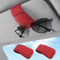 Sunglasses Holders for Car Visor,Car Magnetic Glasses Holder Leather Sunglasses Clip and Ticket Card Clip Suitable for Car Interior Visor and Different Size Eyeglasses. (Red/2)