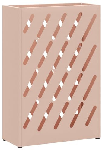 vidaXL Porte-Parapluie avec Stockage Rose 28 x 12 x 41 cm Acier, Organisateur d'entrée, Support en métal rectangulaire, Rangement Moderne, Porte-Parapluie Robuste, Rack Compact