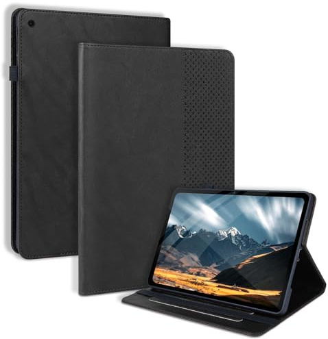 LSPCASA Custodia per iPad 9.7 Zoll 6.Generation 2018/5.Generation 2017 A1954 A1893 A1823 A1822 PU Leather Cover Con Portapenne Supporto Folio Wallet Tablet Cover per iPad 9.7 Zoll 6 Gen/5 Gen Nero