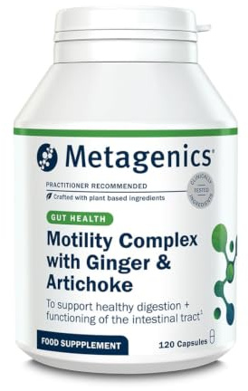 Metagenics Motility Complex, Digestive Support with Ginger - 120 Capsules | Targeted formula with a vegan botanical blend of Artichoke, Ginger & N-acetyl-Lcarnitine to support digestion
