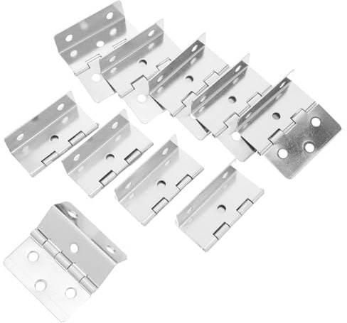 DIYEAH 10pcs Heavy-Duty Iron Three-fold Cabinet Door Fittings Multi-fold Folding Hinge for Kitchen Units Wardrobe Doors and Wooden Boxes Easy Installation and Strong Load Capacity