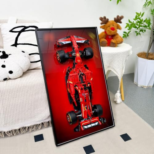NOVDA Display Wandhalterung Kompatibel Mit SF-24 F1 Race Car, 42207 Formel 1 Auto Rahmen, Perfekt für die im Wohnzimmer, Arbeitszimmer, Hobbyraum 75*45cm (Nur Rahmen)